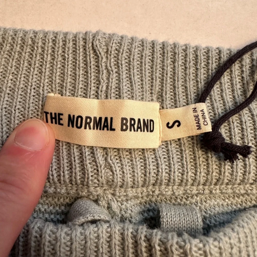 NWT The Normal Brand Helen Wide Leg Pants Size Small Sea Glass Color Waffle Knit - Picture 11 of 11